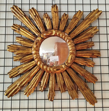 MIROIR SOLEIL Oeil Sorciere Cadre Bois Dore Decoration Mural 1960 39MAG 17/07