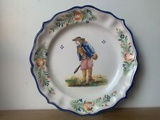 ancienne assiette Alfred Renoleau, Angoulême, décor main, personnage