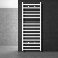 Radiateur porte serviette en acier blanc courbé connexion latérale 750x1800 mm
