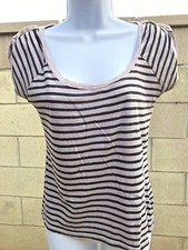 One Step Up Blouse Women Size Small Striped 100% Cotton