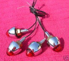 VIS CHROMEES LUMINEUSES ROUGE POUR PLAQUE HARLEY&CUSTOM