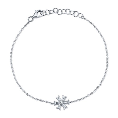 14k blanc baguette - blanc, diamant