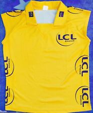 MAILLOT JAUNE DEBARDEUR SANS MANCHE ÉTÉ CYCLISME OU VTT BANQUE LCL TAILLE S