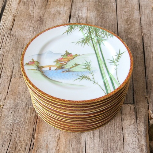 Japon kutani 13 assiettes - kutani.,