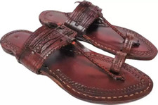 Hommes Jésus Sandales Kolhapuri Buffalo Cuir Plat Jutti KM5 Mode Taille US 7-11