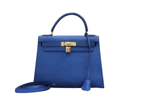 Sac main hermes kelly bleu - main,