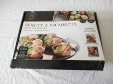Service à Escargots 4 Personnes en Inox Assiettes Pinces et Fourchettes