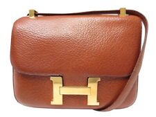 VINTAGE SAC A MAIN HERMES CONSTANCE 24 EN CUIR DE CHEVRE MYSORE FAUVE HAND BAG