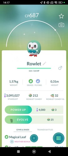 Rowlet shiny brindibou - rowlet,