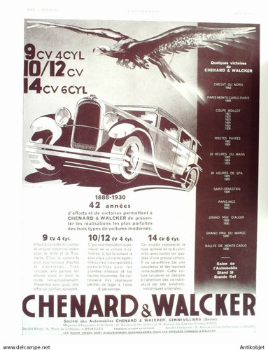 Publicite auto chenard - publicite,