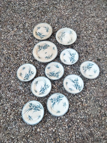 Gien assiettes plates - 8, creuse