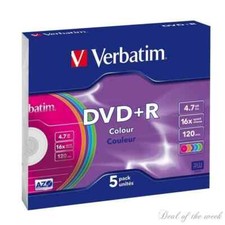 VERBATIM PACK 5 x DVD+R COLOUR