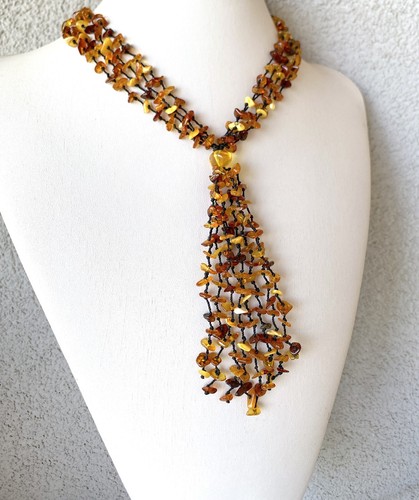 Collier vintage ambre - , perles