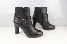 Bottines à brides à talons cuir noir Geox T 38 Très bon état