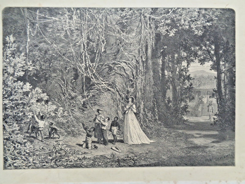 Grande gravure ancienne sur - grande,