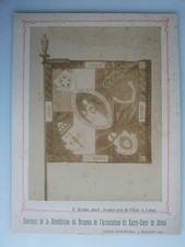 Originale Photo 19ème - Belgique Bénédiction Drapeau Association Sacré-Coeur