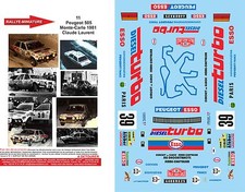 DECALS 1/43 REF 0011 PEUGEOT