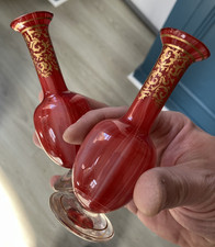 belle Paire Petits Vases Verre