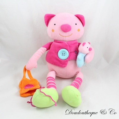 Peluche chat bawi rose - peluche,