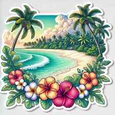 2 Autocollants hibiscus Tahiti