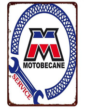 Plaque Murale Métal "MOTOBECANE SERVICE" Art Déco Vintage