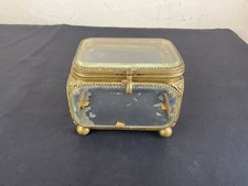 Ancien gros coffret , boite à bijoux en verre biseauté XIX ème Napoléon III