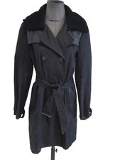 Très Belle Et Authentique Parka Coton Cuir Mouton Noir The Kooples 42=40 Tbe
