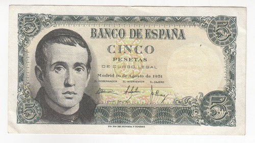 Espagne pesetas 1951 - espagne,, 5