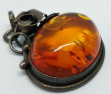 Ancien pendentif en argent et ambre Art Nouveau antique jewelry sterling pendant