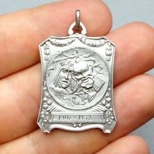 Comedy Mask, Theatre, Show, Comedy. Antique Silver Medal. Large Pendant
