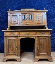 Superbe Bureau à gradin époque art nouveau en chêne sculpté vers 1900