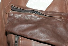 VESTE DOUCE 100 % CUIR D'AGNEAU PEAU D'AGNEAU S/8/10 ZARA FEMME OMBRE TEINTURE BEURRÉE