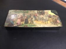 Ancien et grand plumier d’écolier à compartiments Napoléon III