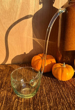 Louche en verre soufflé teinté bleu vert punch sangria fruits fête TBE