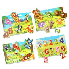 4 Pcs Puzzles en Bois pour