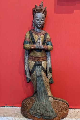 Ancienne sculpture asie - , bois