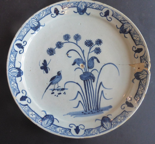Assiette delft anglais 18eme - anglais, ?