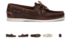 Sebago Portland Marron Ciré 900 Chaussures Bateau Homme Tailles 7-15 M / Neuf