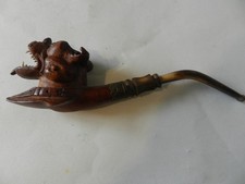 PIPE EN BOIS SCUPTEE TETE DE CHIEN ANCIENNE