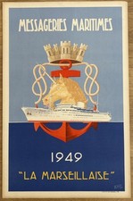 Affiche Messageries Maritimes « La Marseillaise » Par Roger Souli