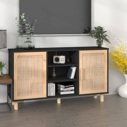 Buffet noir 105x30x60 - cm, bois