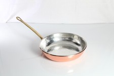 Poêle En Cuivre Étainé De Cuisine Chef Avec Poignée En Laiton Diam. 23 Cm