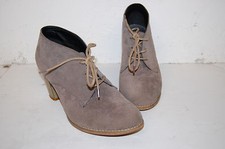 Femme TENDANCE Bottillons Lacés à talon CLOSER Bottines Beige Daim Chaussures 38