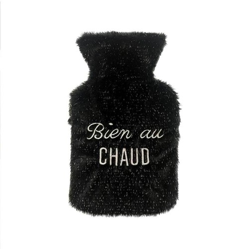 Bouillotte fourrure noire - en,