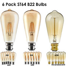 6x B22 Vintage Ampoules industrial Filament Edison Radio Valve Ampoule Lampe