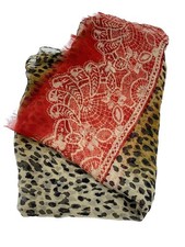 Foulard marron imprimé