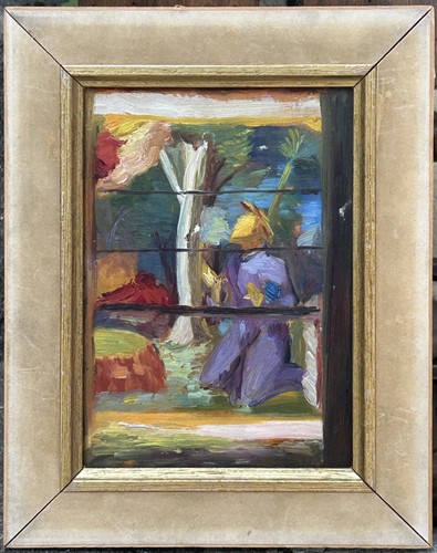 Antique oil painting post - oil, painting,