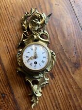 Cartel D'Applique Bronze Doré Rocaille Pendule Murale XIX Eme