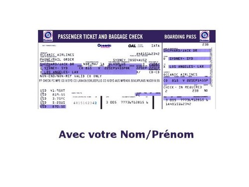Lost billet avion oceanic - d'avion,
