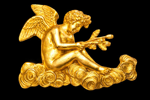 Refined gilt brass - gilt, cherub